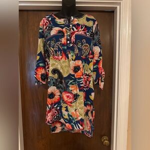 Fig and Flower Floral Tunic - Size L